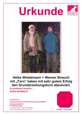 Heike Wiedemann und Werner Strauch mit "Faro"