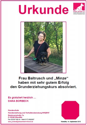 Frau Baltrusch und "Minze"