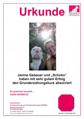 Janine Gebauer und "Schoko"